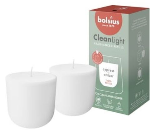 Świece zapach. do świecznika BOLSIUS CleanLight ~20h Cypress & Amber 2szt na Arena.pl