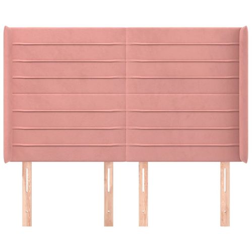 Zagłówek uszak, różowy, 147x16x118/128 cm, aksamit na Arena.pl