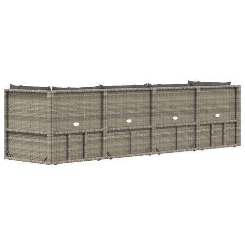 4-cz. zestaw wypoczynkowy do ogrodu, poduszki, szary rattan PE na Arena.pl