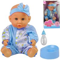 Lalka Bobas Niebieska Nocnik Siusia Pije Kokardka 24 cm