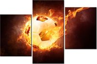 60 90CM OBRAZ 3 ELEM PIŁKA OGNIU ŚCIENNY DRUK PŁÓTNO
