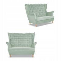 Sofa uszak Carol seledyn skandynawska kanapa 2-os. sprężynach Family Meble