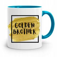 Kubek Błękitny Prezent Dla Brata Golden Brother Z Nadrukiem Ze Zdjęciem
