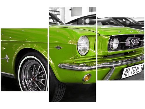 60 90CM OBRAZ 3 ELEM LIMONKOWY MUSTANG ŚCIENNY DRUK PŁÓTNO na Arena.pl