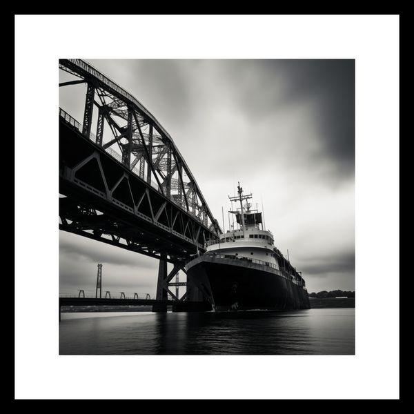 Plakat 30x30cm Statek przy Moście zdjęcie 3