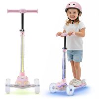 Hulajnoga trójkołowa balansowa HyperMotion z RGB LED różowa dla dzieci