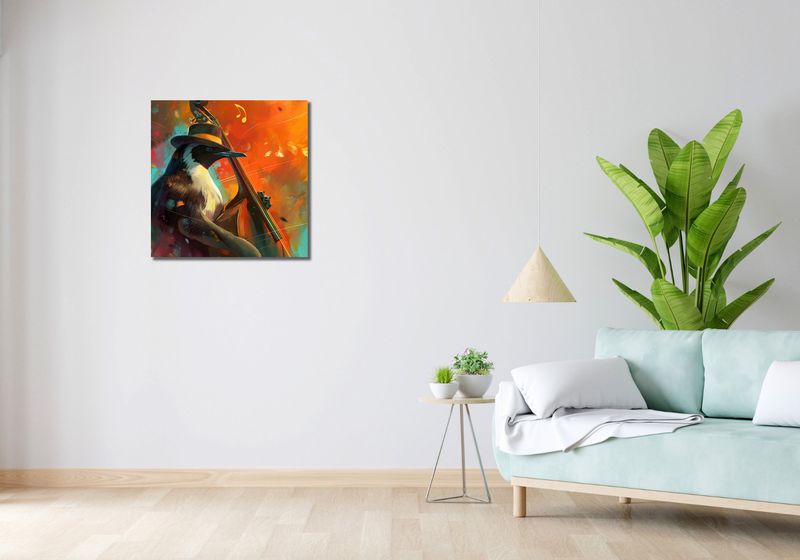 Obraz 60x60cm Pingwinia Nuta zdjęcie 2