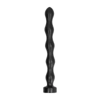 all black model 41 cm - elastyczna sonda analna z kulistą strukturą