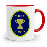 Kubek Czerwony Prezent Dla Mamy Matki Best Mom Z Nadrukiem Ze Zdjęciem