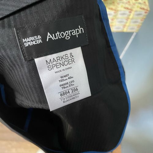 Marks&Spencer Spodnie Męskie Wygodne Eleganckie Stylowe Czarne 40/31 na Arena.pl