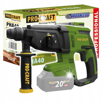 PROCRAFT Młotowiertarka akumulatorowa SDS+ 20V 2x4,0Ah 2,6J 3w1 PHA40