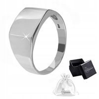 Sygnet srebrny 925 Pierścień Męski Polerowany GRAWER Prezent | r. 27