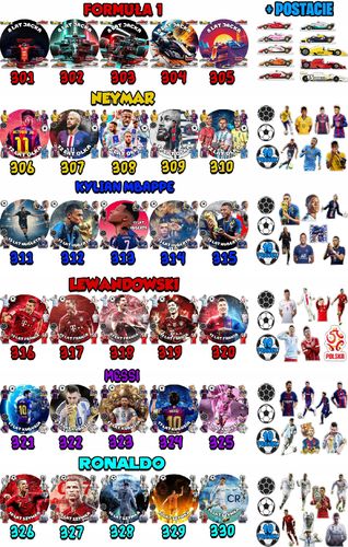 ZESTAW OPŁATEK NA TORT 20CM + 17 POSTACI - RONALDO + IMIĘ 15CM 18CM na Arena.pl