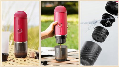 PRZENOŚNY MINI EKSPRES DO KAWY MIELONEJ KAPSUŁKI PODGRZEWA WODĘ 19 BAR 100W na Arena.pl