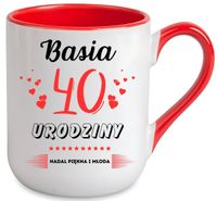 KUBEK PREZENT NA 40 URODZINY KOBIETY KOLEŻANKI MAMY Z DOWOLNYM IMIENIEM