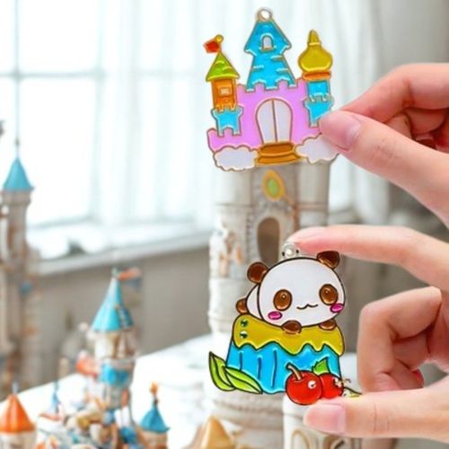 ZESTAW DO ROBIENIA BRELOCZKÓW dla dzieci DIY breloczki 12 szablonów 12 farb na Arena.pl