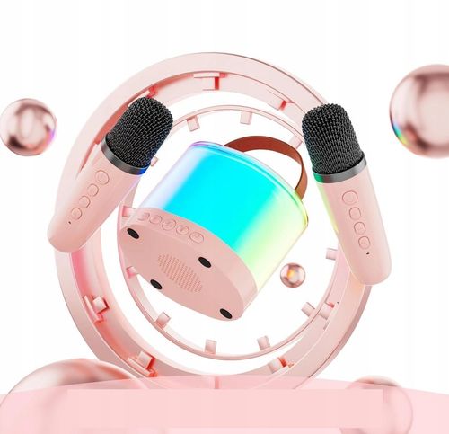 GŁOŚNIK DO KARAOKE RGB BLUETOOTH 2 MIKROFONY ZESTAW na Arena.pl