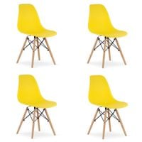 Krzesło żółte skandynawskie OSAKA nogi bukowe 4 szt. do kuchni jadalni