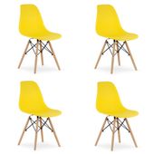 Krzesło żółte skandynawskie OSAKA nogi bukowe 4 szt. do kuchni jadalni