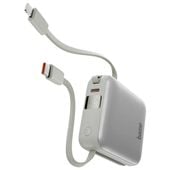 powerbank 3w1 bazic fusion mini 10000mah kabel usb-c/lightning szary