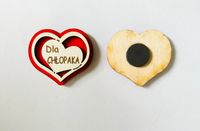 magnes  5cm  serce drewniane Chłopak 5szt.
