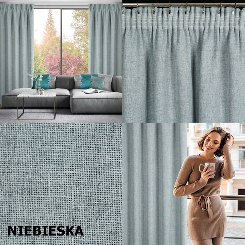 ZASŁONA GOTOWA JULA2 TAŚMA 140 X 270 CM LEN BEŻOWY STYL EKO RÓŻNE KOLORY na Arena.pl