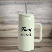 Jasnozielony kubek termiczny 1200 ml ze stali nierdzewnej z Twoim nadrukiem