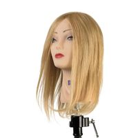 GŁÓWKA TRENINGOWA , DLA FRYZJERA , 30 cm,  średnio-krótka, jasny blond