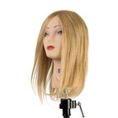 GŁÓWKA TRENINGOWA , DLA FRYZJERA , 30 cm,  średnio-krótka, jasny blond