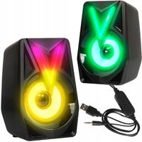 2 x ZESTAW GŁOŚNIKÓW DO LAPTOPA PC GŁOŚNIKI KOMPUTEROWE GAMINOGOWE LED RGB