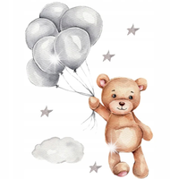 NAKLEJKI NA ŚCIANĘ DLA DZIECI SAMOPRZYLEPNE DO POKOJU DZIECKA MIŚ BALONY