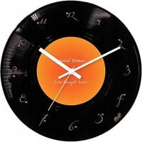 STYLOWY Zegar ścienny WINYL nowoczesny analogowy na ścianę vintage czarny