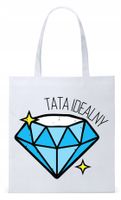 Dla Taty Tatusia Prezent Torba Eco Biała Shopper Z Nadrukiem Ze Zdjęciem