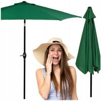 DUŻY PARASOL OGRODOWY SKŁADANY ZIELONY ŁAMANY MOCNY 260cm Z KORBĄ SOLIDNY
