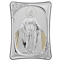 Srebrna Ikona Matka Boża Niepokalana 15X21 Golden Seal Grecja