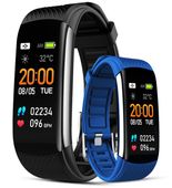 smartwatch giewont czarno niebieski 2 paski gw200-7