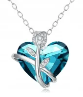 NASZYJNIK SREBRNY ŁAŃCUSZEK DAMSKI SERCE PRÓBA 925