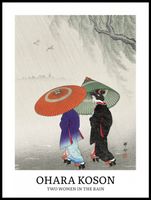 Plakat 60x80cm Design Two Women Rain, Koson Vintage do Salonu