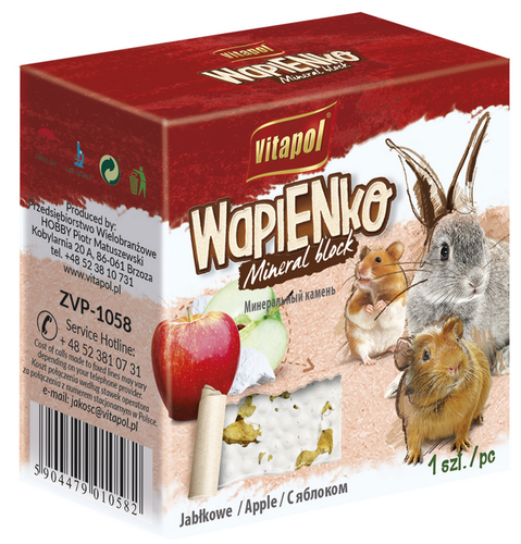 Vitapol Kostka Wapienna Jabłkowa Dla Gryzoni I Królika 40g na Arena.pl