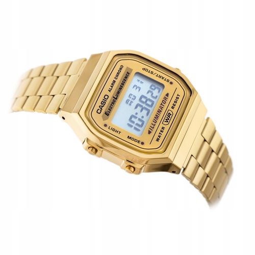 ZŁOTY ZEGAREK UNISEX CASIO RETRO A168WG-9W - KLASYKA + PUDEŁKO na Arena.pl