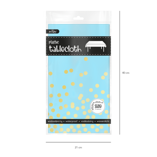 obrus w konfetti niebieski 137x274cm na Arena.pl