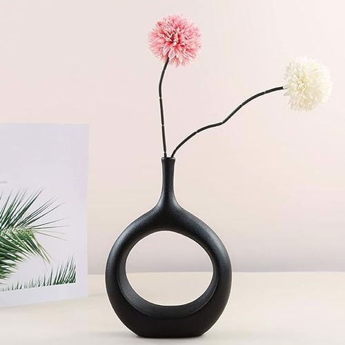 Wazon na kwiaty Ceramiczny Minimalistyczny Czarny na Arena.pl