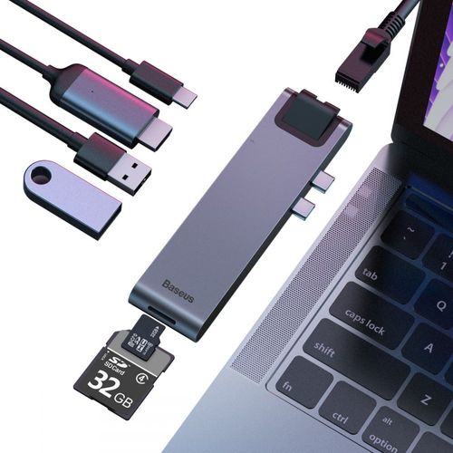 BASEUS L0G ADAPTER TYPE-C TO MULTI PORT 7IN1 GREY na Arena.pl