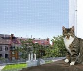 Przezroczysta siatka na okno/balkon dla kotów 2x1,5m + akcesoria montażowe