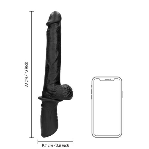 hand held liquid silicone vibrating and thrusting sex machine - black na Arena.pl