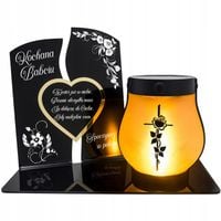 WIECZNY ZNICZ SOLARNY LED Statuetka dla BABCI na Grób Wszystkich Świętych