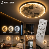 Lampa LED KSIĘŻYC 90 cm duża sufitowa ścienna pilot 3 barwy światła plafon