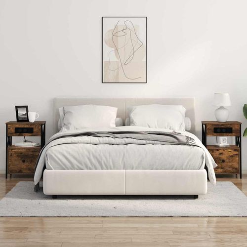 Szafka Nocna z szufladą 2 pcs Wędzony dąb 40 x 31 x 60 cm na Arena.pl