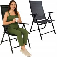 KRZESŁO OGRODOWE składane regulowane oparcie FOTEL - ALUMINIUM grafitowy