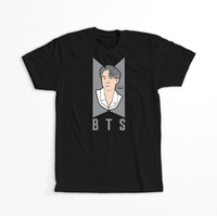 Koszulka Czarna BTS - WYBIERZ KOLOR KOSZULKI I FASON Damska L